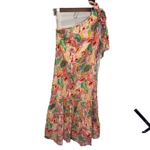 HYACINTH HOUSE One-Shoulder Flounce Midi Dress Size XS NWT